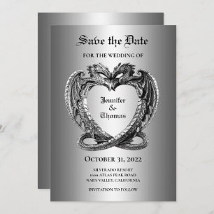 Faire-part Mariage d'halloween gothique enregistrer la date i