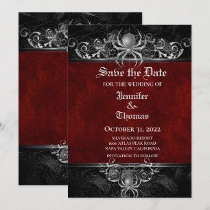 Faire-part Mariage d'halloween gothique enregistrer la date i