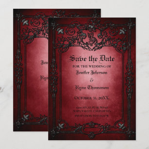 Faire-part Mariage d'halloween gothique enregistrer la date i