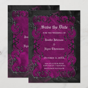 Faire-part Mariage d'halloween gothique enregistrer la date i