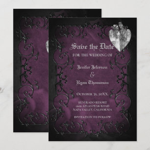 Faire-part Mariage d'halloween gothique enregistrer la date i