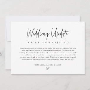 Faire-part Mariage Downsize, Changement Mariage moderne, COVI