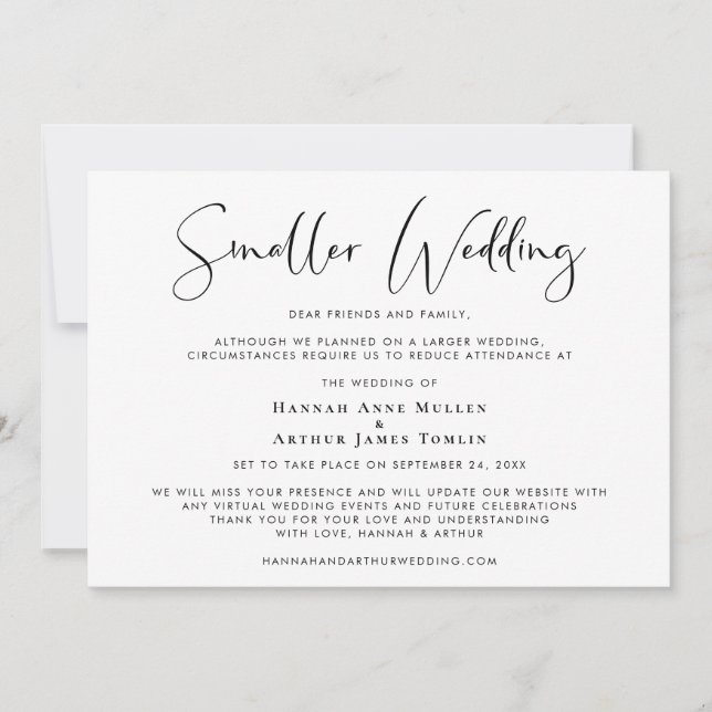 Faire-part Mariage Élégant Réduit (Devant)