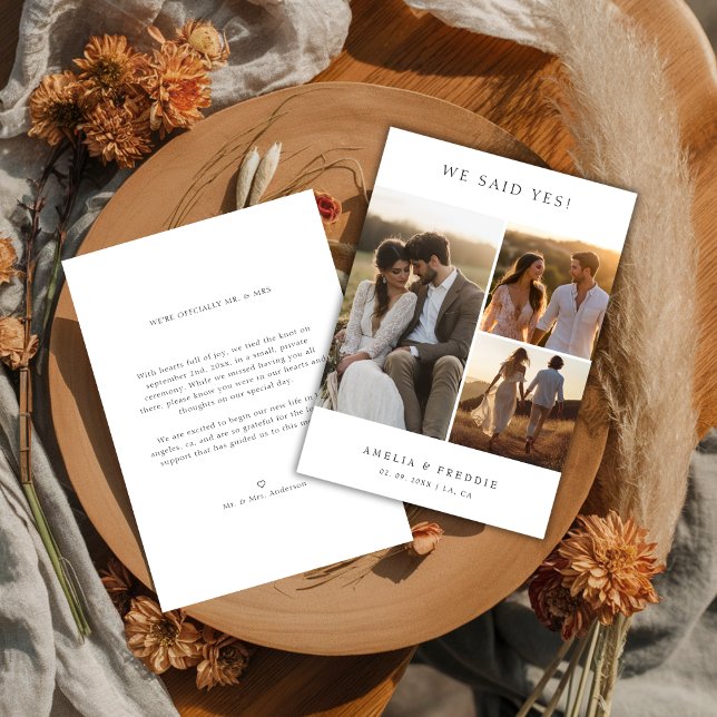 Faire-part Mariage Élégant Rustique Nous Avons Dit Oui Photo  (Créateur téléchargé)