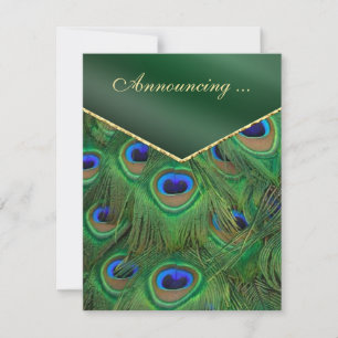 Faire-part Mariage Emerald Green Peacock