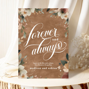 Faire-part Mariage floral Forever & Always Terracotta