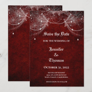 Faire-part Mariage gothique halloween enregistrer la date inv