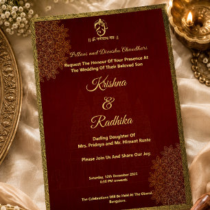 Faire-part Mariage indien élégant Ganesha