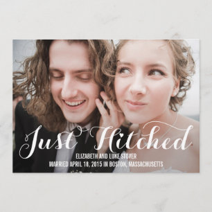 Faire-part Mariage juste haché - Blanc