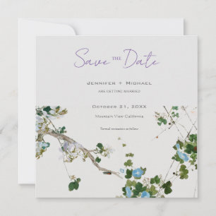 Faire-part Mariage Minimaliste Calligraphie Florale 