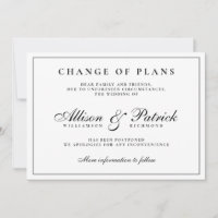 Mariage minimaliste noir et blanc reporté