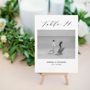 Faire-part Mariage minimaliste Tableau 14 Numéro et images ca