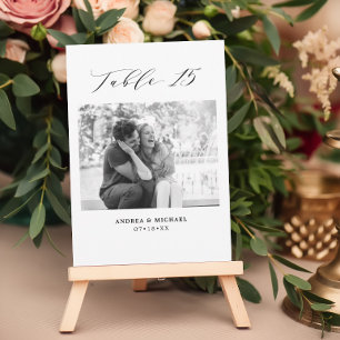 Faire-part Mariage minimaliste Tableau 15 Numéro et images ca