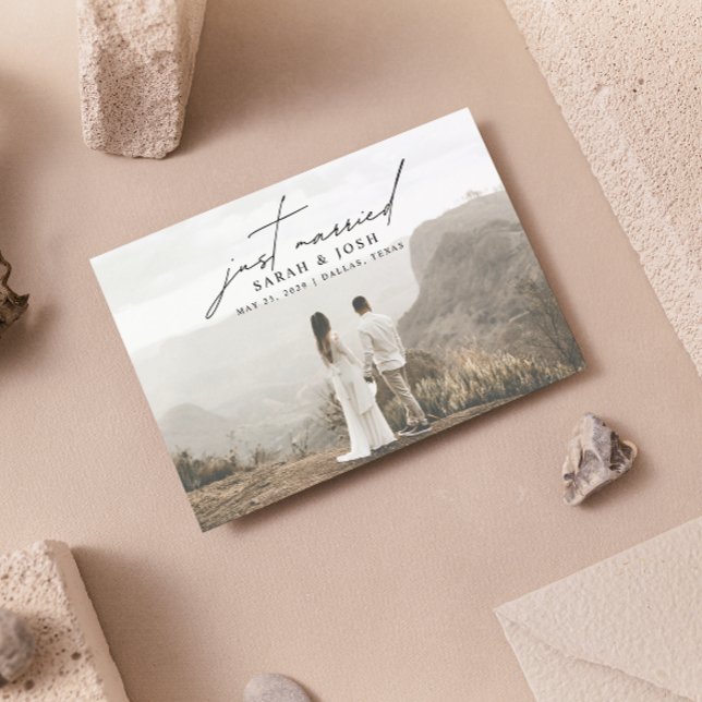 Faire-part Mariage moderne code QR photo 3 juste mariés (Just Married! Share Our Joy with Our Wedding Announcement. 💍💌 [Customize Here])