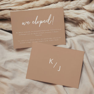 Faire-part Mariage moderne en beige terreux écriture cursive