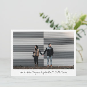 Faire-part Mariage Photo Lettre Moderne Minimaliste