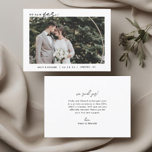 Faire-part Mariage photo minimaliste moderne Nous avons dit o