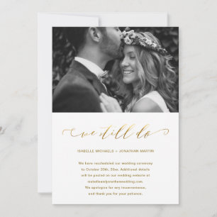 Faire-part Mariage Postponction Faux Gold Nous faisons toujou