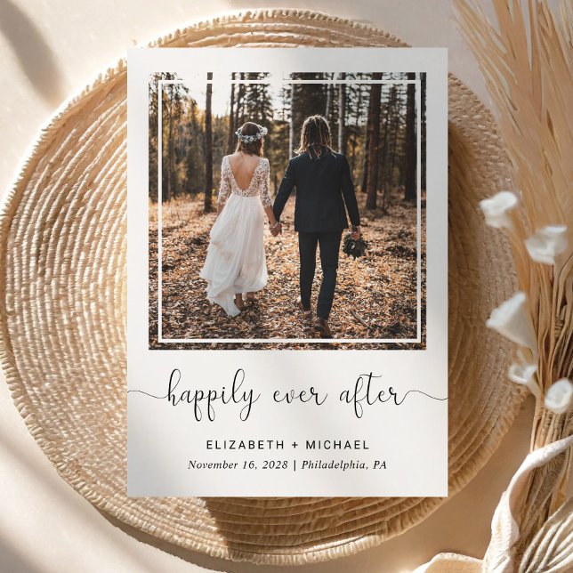 Faire-part Mariage Réception de mariage photo Happily Ever Af (An elegant Happily Ever After Party Invitation to set the tone for an unforgettable event)