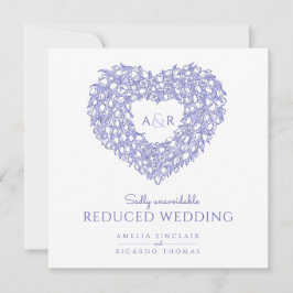 Faire-part mariage réduit du coeur des tulipes monogrammes