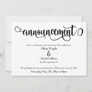 Faire-part Mariage reportée du script de torsion