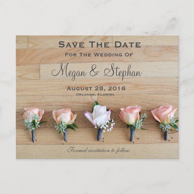 Faire-part Mariage rustique Enregistrer La Date Carte Postale (Devant)