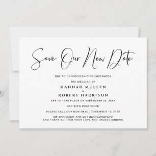 Faire-part Mariage Sauvegarder notre nouvelle date Postponcti
