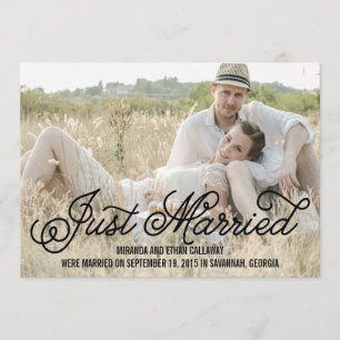 Faire-part Mariage simple et sucré - noir