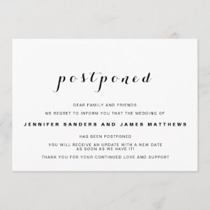 Faire-part Mariage simple reporté