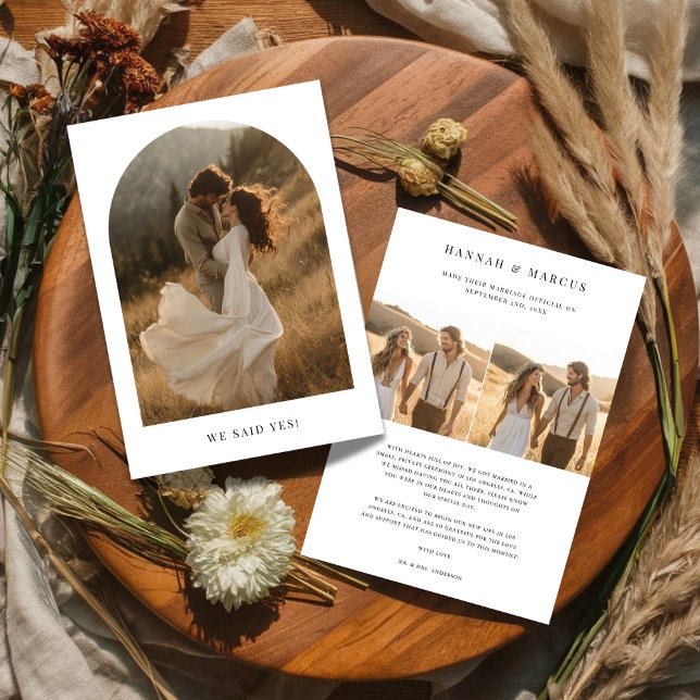 Faire-part Mariage sous l'arche rustique Nous avons dit oui (Créateur téléchargé)