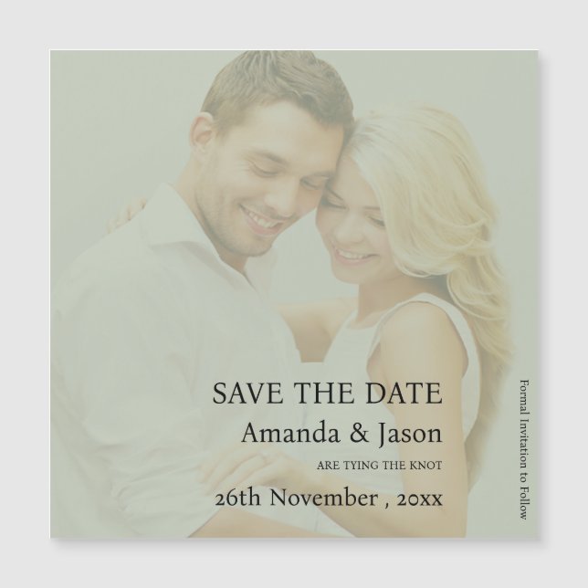 Faire-part Mariage translucide moderne Sage Green (Devant)