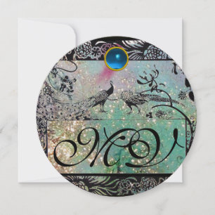 Faire-part MARIAGES INSÉPARABLES MONOGRAM champagne vert noir