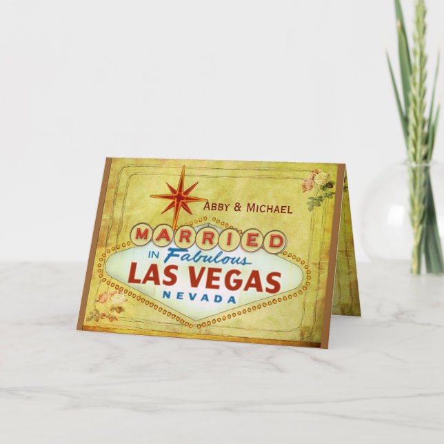 Faire-part Marié à Las Vegas fabuleux - cru (Devant)
