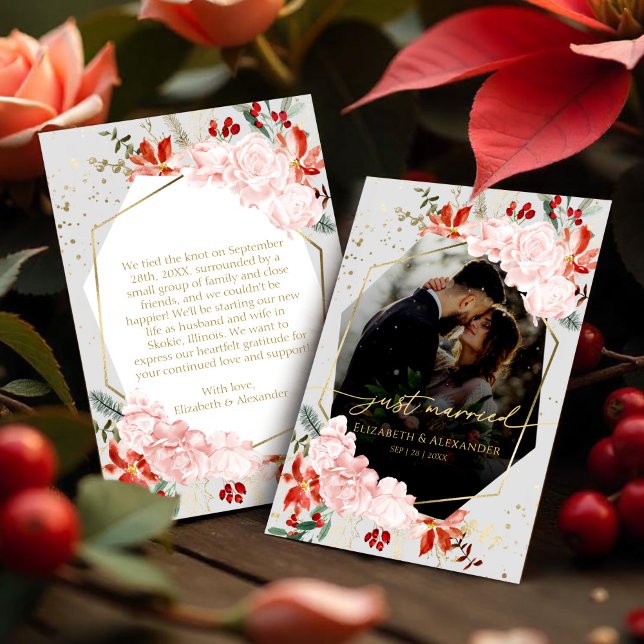 Faire-part marié | Mariage d'hiver photo personnalisée (Créateur téléchargé)