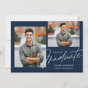 Faire-part Marine Moderne Calligraphie Script 3 Diplôme photo
