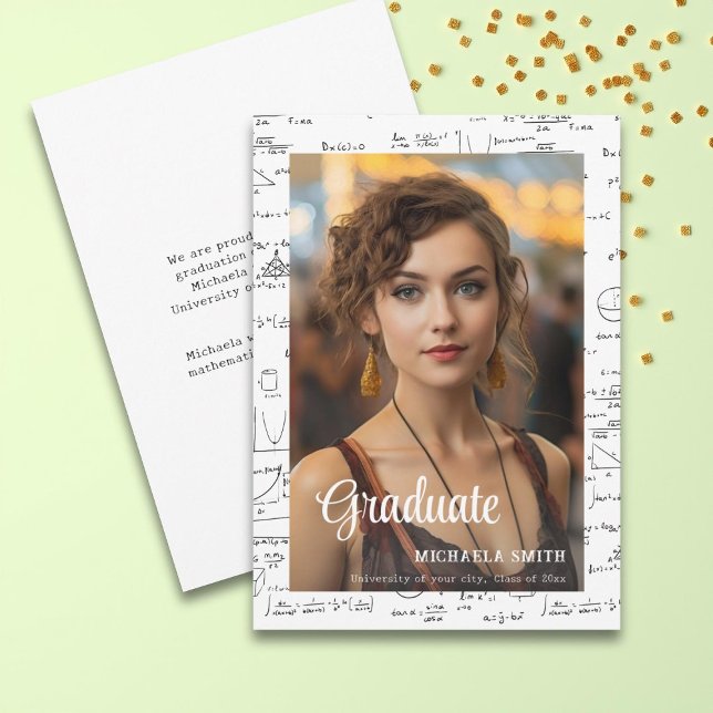 Faire-part Mathématiques élégantes Photo College Graduation (Créateur téléchargé)