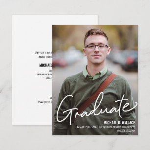 Faire-part MBA Business Graduate Nom photo personnalisé