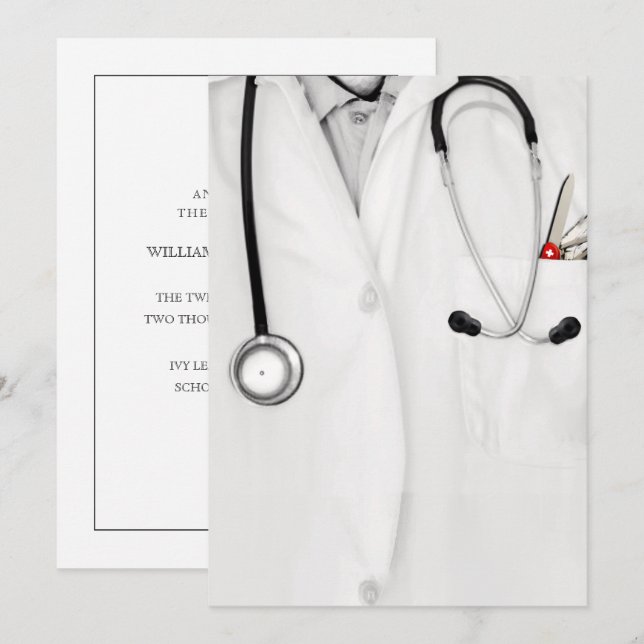 Faire-part Médicale d'études supérieures (Devant / Derrière)