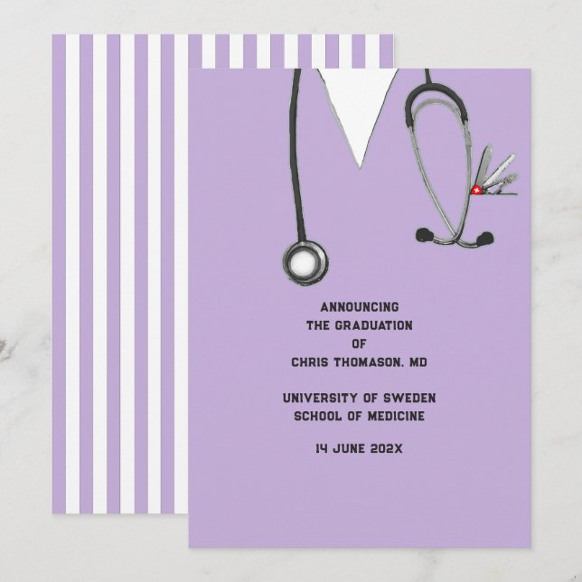 Faire-part Médicale d'études supérieures (Devant / Derrière)