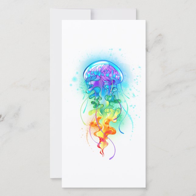 Faire-part Méduse arc-en-ciel (Devant)