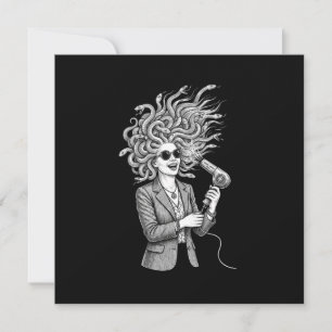 Faire-part Méduse Moderne Utilisant un Sèche-Cheveux Humour M
