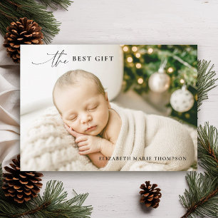 Faire-part Meilleur cadeau minimaliste photo complète bébé de