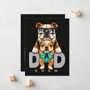 Faire-part Meilleur Papa Bouledogue Ever – Cute Bouledogue Fê