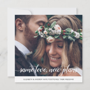 Faire-part Même amour chic nouveaux plans changement de date