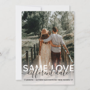 Faire-part Même amour, date de mariage différente, typographi