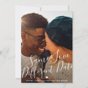 Faire-part Même Amour Différent Date Script Photo Mariage