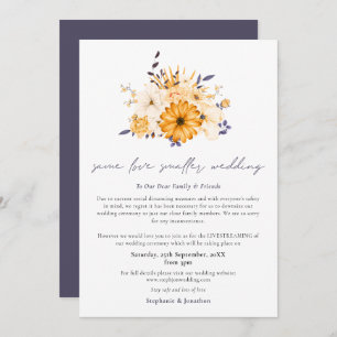 Faire-part Même Amour Petits Mariages Downsize Script Florals