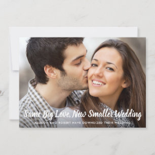 Faire-part Même Amour Plus Petit Mariage Photo Bleu Classique