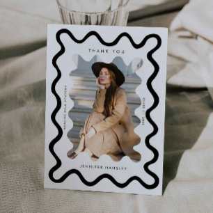 Faire-part Merci de graduation de cadre blanc brillant