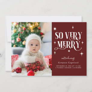 Faire-part Merlot So Very Merry Holiday Baby Photo